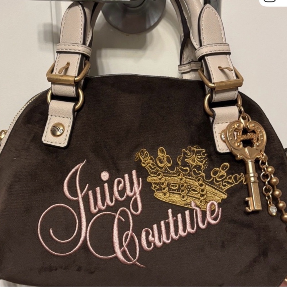 Juicy Couture Brown Mini Bag with Gold and Pink Details